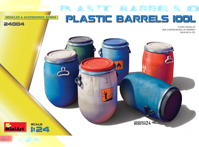 Сборная модель пластиковые бочки 100л / Plastic Barrels Oil, /