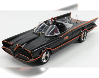 BATMAN Batmobile 1966 - Classic Tv Series With Batman And Robin Figures - Light Effects, Black Red