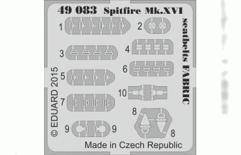 Фототравление Spitfire Mk. XVI ремни FABRIC