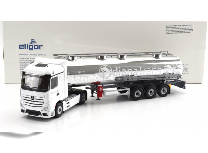 MERCEDES-BENZ Actros 5 1851 Tanker Truck Diana Trans Transports (2021), White Chrome