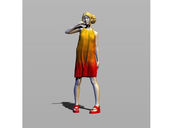 Фигура Худышка в сарафане, окрашенная