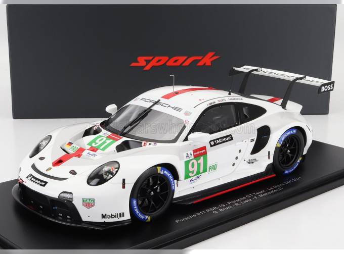 PORSCHE 911 991-2 Rsr-19 4.2l Team Porsche Gt №91 24h Le Mans (2021) G.Bruni - R.Lietz - F.Makowiecki, White Grey Red