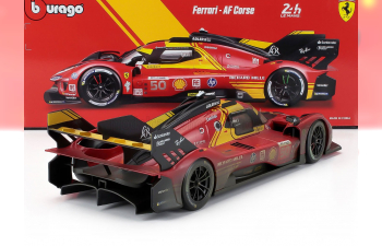 FERRARI 499p 3.0l Turbo V6 Team Ferrari Af Corse №50 Winner 24h Le Mans (after Race Version) (2024) Antonio Fuoco - Miguel Molina - Nicklas Nielsen, Red