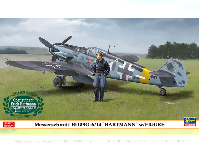 Сборная модель Самолет Messerschmitt Bf109G-6/14 HARTMANN w/FIGURE