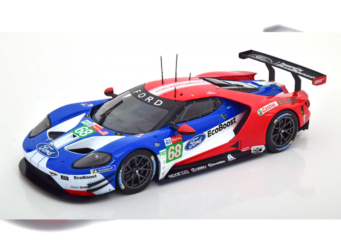 FORD Gt Ford Ecoboost 3.5l Turbo V6 Team Ford Chip Ganassi Usa N 68 24h Le Mans (2019) S.Bourdais - J.Hand - D.Muller, Red White Blue