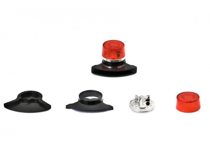 Проблесковый маяк Tesla AZD 500/501 красный с черной сиреной