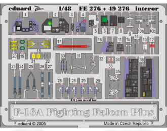 Цветное фототравление для F-16A Plus interior