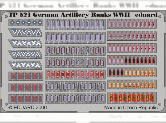 Фототравление German Artillery Ranks WWII