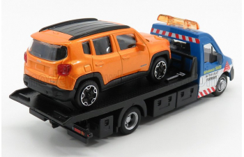 MERCEDES-BENZ Sprinter Soccorso Stradale With Jeep Renegade - Carro Attrezzi - Wrecker Road Service, Light Blue Orange