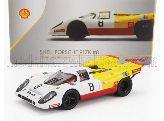 PORSCHE 917k Team Shell №8 1000km Norisring (1970) G.van Lennep, White Yellow Red