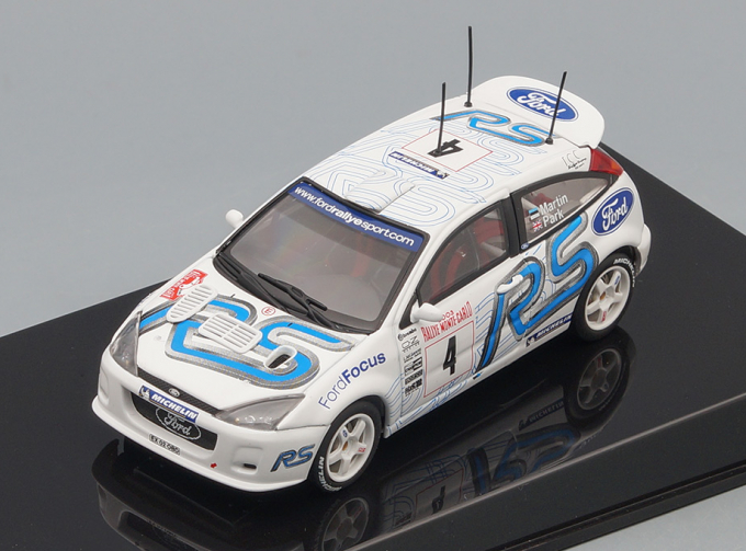 FORD Focus RS WRC #4 Rallye Monte Carlo 2003, white / blue