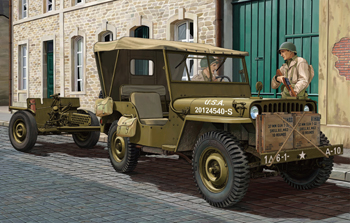 Сборная модель US GPW 1/4 ton 4/4 Utility Vehicle(Mod.1942) w/37mm Anti-Tank Gun M3A1
