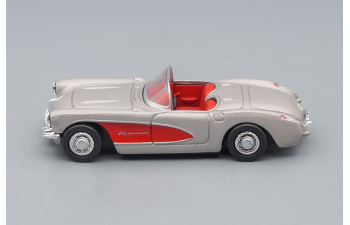 CHEVROLET Corvette (1957), silver / red