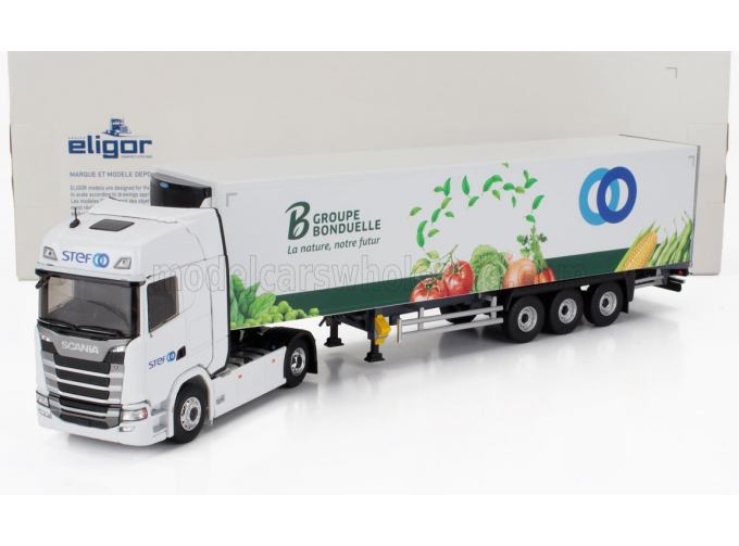 SCANIA S500 Semi Frigo Truck Cassonato Steff Bonduelle (2024), White Green