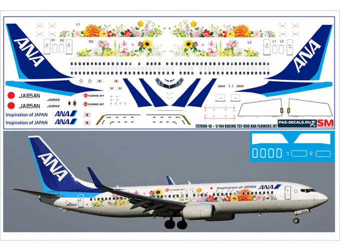 Декаль на Boeng 737-800 ANA FLOWER JET