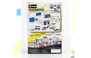 ACCESSORIES Diorama - Set Build Your City Police Station - With Ford Focus Police (2009), White Yellow Blue