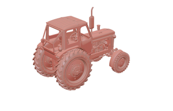 Сборная модель Трактор ЮМЗ-6Л фото версия с задней стенкой для экскаватора