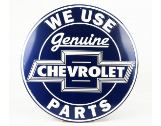 ACCESSORIES Metal Round Plate - Chevrolet Genuine Parts, Blue White