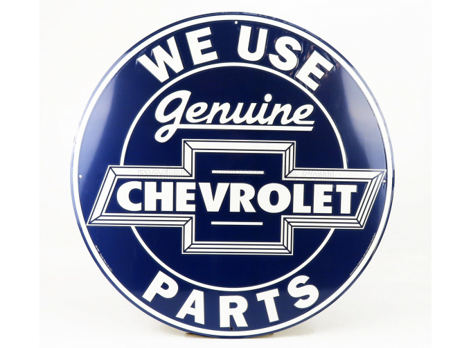 ACCESSORIES Metal Round Plate - Chevrolet Genuine Parts, Blue White