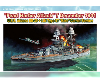 Сборная модель U.S.S. Arizona BB-39 + IJN Type 97 "Kate" Carrier Bomber "Pearl Harbor Attack" 7 December 1941