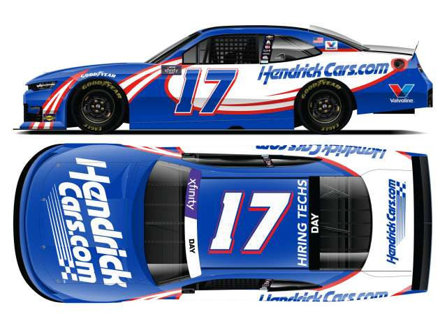 Chevrolet XF #17 Corey Day *HendrickCars.com*, white/blue 2025