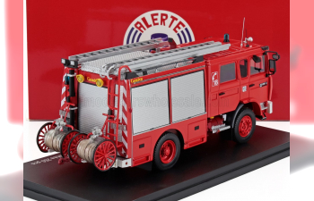 RENAULT G230 Phase Ii Tanker Truck Camiva Fpt Saupers Pompiers 1991, Red Silver