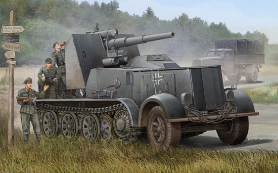 Сборная модель САУ Sd.Kfz.8 mit Flak 18 Selbsfahrlafette