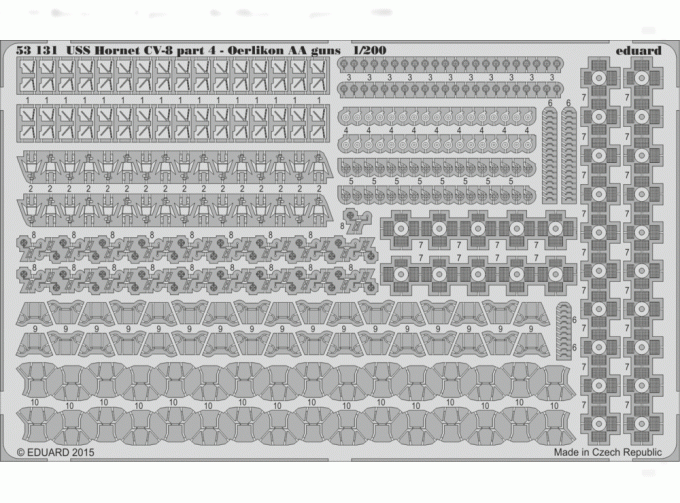 Фототравление для USS Hornet CV-8 part 4 - Oerlikon AA guns