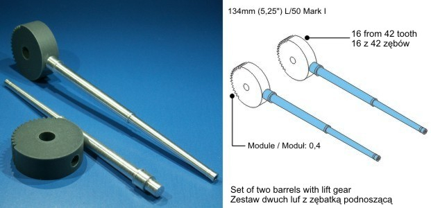 King George V Vanguard Dido 133mm (5,25") L/50 Mark I Barrels with lift gear (M 0,4)