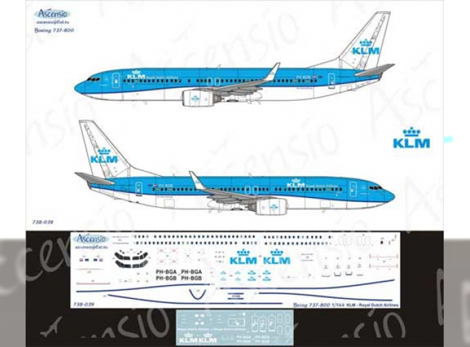 Декаль на самолет боенг 737-800 (KLM)