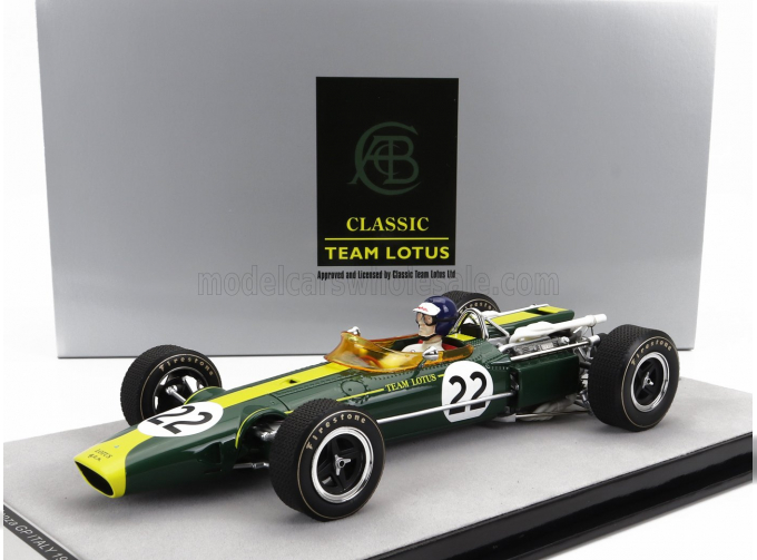 LOTUS F1 43 Team Lotus №22 Monza Italy Gp (with Pilot Figure) (1966) Jim Clark, British Racing Green Yellow