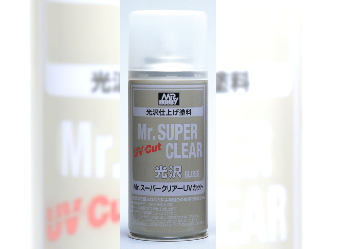 Прозрачный глянцевый аэрозольный лак Mr.SUPER CLEAR UV CUT GLOSS, 170мл (в баллоне)