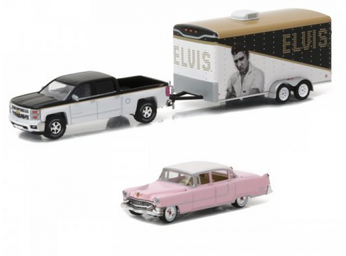 набор CHEVROLET Silverado 1500 2015 и CADILLAC Fleetwood Series 60 Elvis Presley "Pink Cadillac" 1955
