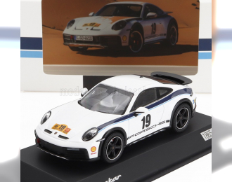 PORSCHE 911 992 Coupe №19 Rally Dakar Design (2022), White Blue