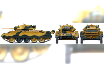Сборная модель Английский танк Crusader Mk. I/II , 2 вар-та сборки Mk.I или Mk.II, металлическое шасси