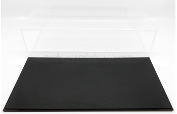 Бокс акриловый с подставкой черного цвета с эффектом углеродного волокна 