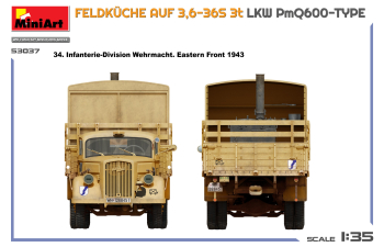 Сборная модель Опель-Блиц Pmq600 полевая кухня / OPEL Blitz Pmq600 Type Feldkuche Auf 3.6-36s 3t 1945