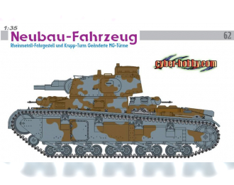 Сборная модель Танк Neubau-Fahrzeug Rheinmetall-Fahrgestell und Krupp-Turm Geanderte MG-Turme