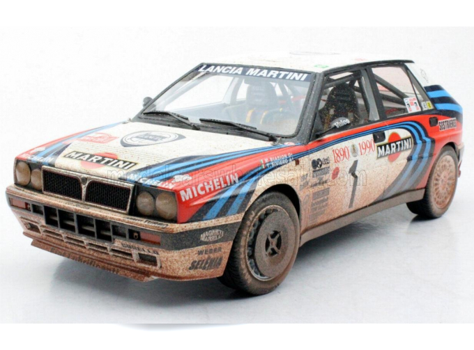 LANCIA Delta Hf Integrale 16v Martini Dirty Version №1 3rd Rally Montecarlo (1990) M.Biasion - T.siviero, White Red Blue