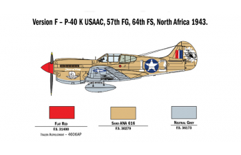 Сборная модель Самолёт P-40 E/K KITTYHAWK