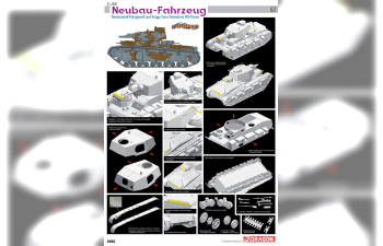 Сборная модель Танк Neubau-Fahrzeug Rheinmetall-Fahrgestell und Krupp-Turm Geanderte MG-Turme