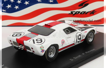 FORD GT40 Mkiv 7.0l V8 №19 3rd 12h Sebring (1966) S.Scott - P.revson, White Red Grey