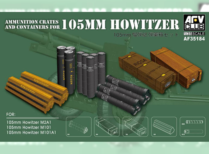 Сборная модель 105mm HOWITZER AMMO 1:35