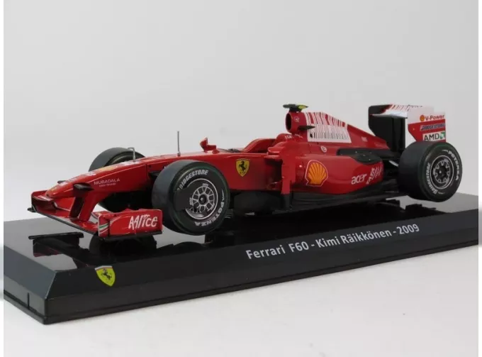 FERRARI F1 F60 №4 Season (2009) Kimi Raikkonen - Con Vetrina - With Showcase, Red
