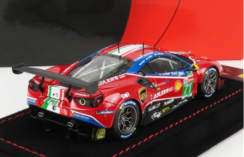 FERRARI 488 Gte Evo 3.9l Turbo V8 Team Af Corse N71 Lmgte Pro Class 24h Le Mans (2020) S.Bird - M.Molina - D.Rigon - Con Vetrina - With Showcase, Red White Blue