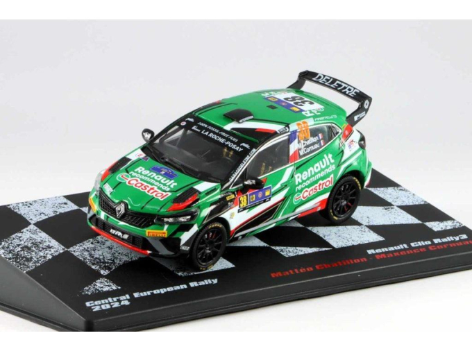 RENAULT Clio №38 Rallye 3 Central European Rally M.Chatillon/M.Cornuau (2024), green