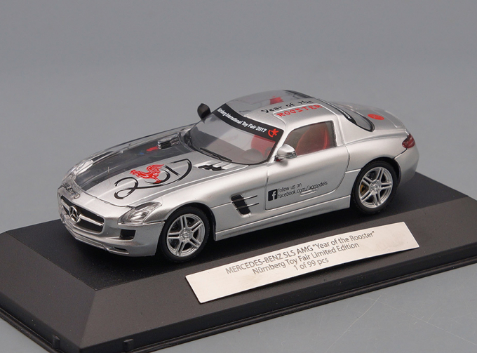 MERCEDES-BENZ SLS AMG "Year of the Rooster" Nurnberg Toy Fair 2017, silver / transparent