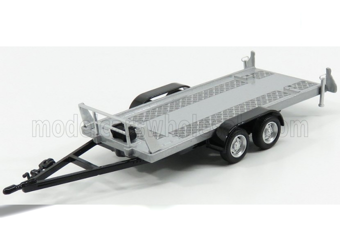 ACCESSORIES Carrello Trasporto Auto 2-assi - Car Transporter Trailer, Silver Black