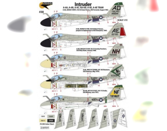 Декаль Intruder - Various A-6 versions, attack aircraft, and tankers. 9 marking options