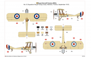 Сборная модель Британский самолет Royal Aircraft Factory BE2c "Scout"